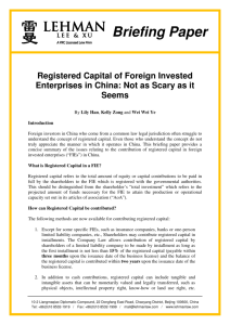 Registered Capital of Foreign Invested