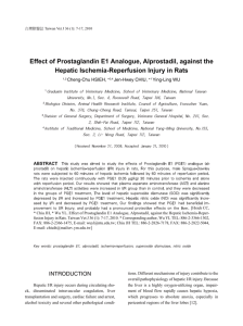 Effect of Prostaglandin E1 Analogue, Alprostadil, against the Hepatic