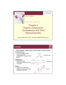 Cycloalkanes and Their Stereochemistry