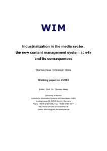 Industrialization in the media sector: the new content management
