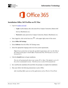 Installation Office 365 ProPlus on Computer