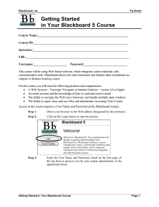 Getting Started in Your Blackboard 5 Course