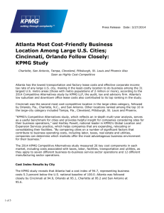 Atlanta Most Cost-Friendly Business Location Among Large U