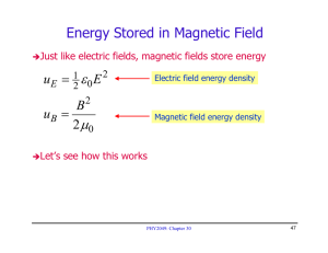 Energy Stored in Magnetic Field ε μ