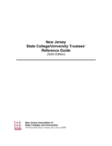 New Jersey State College/University Trustees' Reference Guide