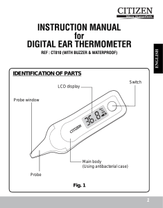INSTRUCTION MANUAL for DIGITAL EAR THERMOMETER