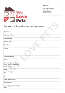Dog Walks: Information Form and Agreement