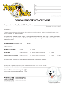 dog walking service agreement