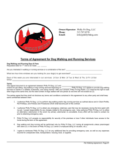 Terms of Agreement for Dog Walking and Running Services