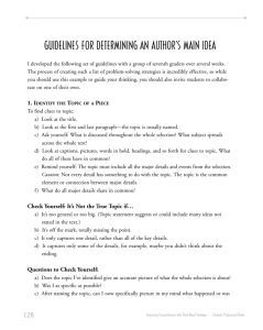 guidelines for determining an author's main idea
