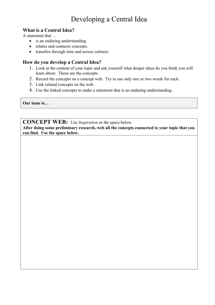 Developing A Central Idea