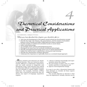 Theoretical Considerations and Practical Applications