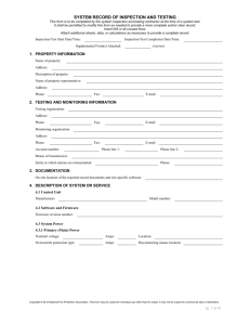 NFPA 72 Inspection and Test Form