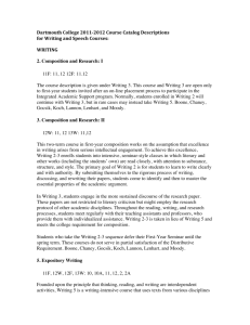 Dartmouth College 2011-‐2012 Course Catalog Descriptions for