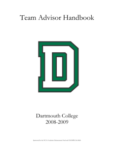 Faculty Advisor Handbook - Dartmouth College Athletics