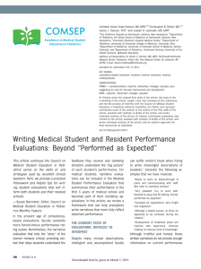 Writing Medical Student and Resident Performance
