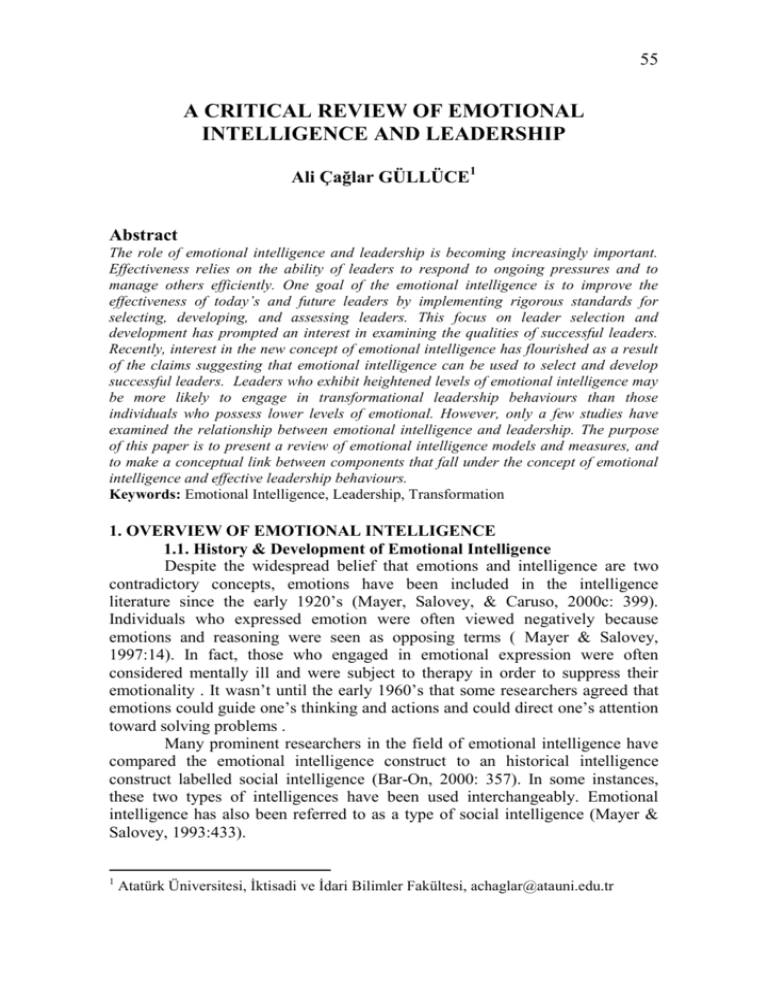 thesis on emotional intelligence and leadership