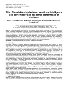 Title: The relationship between emotional intelligence and self