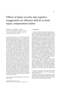 Effects of injury severity and cognitive exaggeration on olfactory