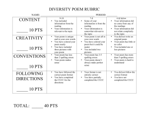 Diversity Poem Procedure & Rubric