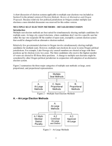 Multiple Seat Election Methods - League of Women Voters of Oregon