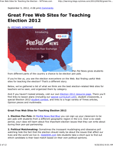 Great Free Websites for Teaching Election 2012