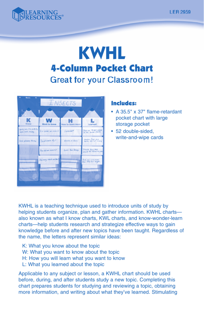 4 Column Pocket Chart