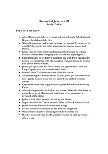 Romeo and Juliet Act III Study Guide For The Test Know: