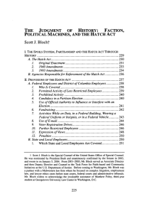 Faction, Political Machines, and the Hatch Act