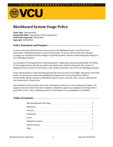 Blackboard System Usage Policy - Virginia Commonwealth University