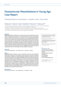 Paratesticular Mesothelioma in Young Age. Case Report