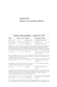 Appendix: Roster of Freedom Riders