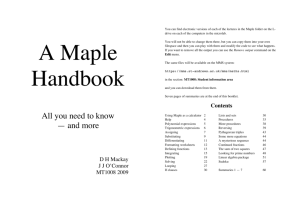 A Maple Handbook - MacTutor History of Mathematics