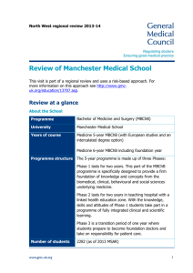 Review of Manchester Medical School