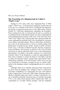 The Execution of a Homosexual in Cather's “Paul's Case”
