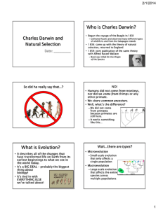 Charles Darwin and Natural Selection