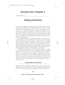 Making Solutions Excerpt from Chapter 4