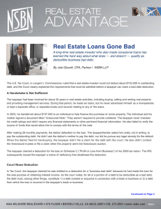 Real Estate Loans Gone Bad