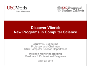 Discover Viterbi: New Programs in Computer Science