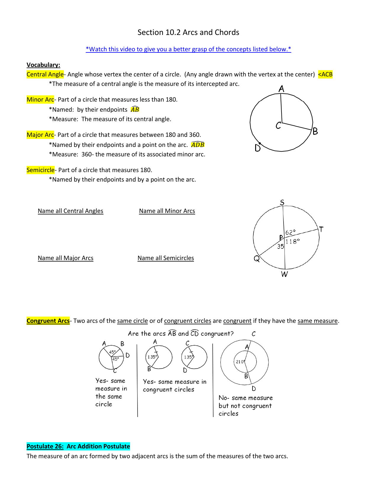 42 inscribed angles worksheet answer key Worksheet Master