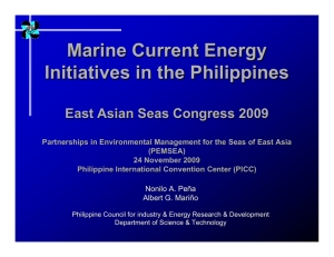Marine Current Energy Initiatives in the Philippines