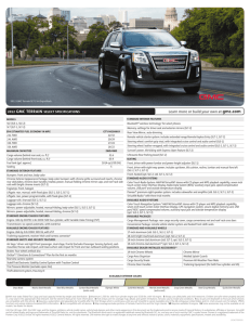 gmc terrain SELECT SPECIFICATIONS - GM Certified Pre