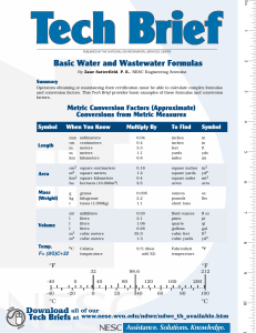 Basic Water and Wastewater Formulas