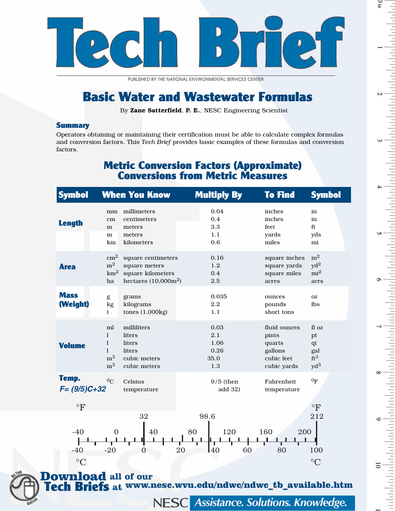 Basic Water and Wastewater Formulas