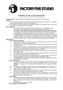 Agreement For Hire Of Plant And Equipment