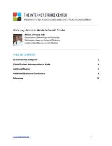 Anticoagulation in Acute Ischemic Stroke