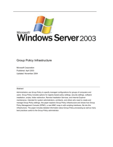 Group Policy Infrastructure