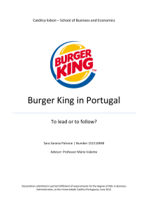 Burger King in Portugal - Repositório Institucional da Universidade