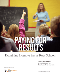 Examining Incentive Pay in Texas Schools