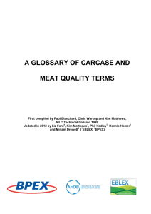 A glossary of carcase and meat quality terms